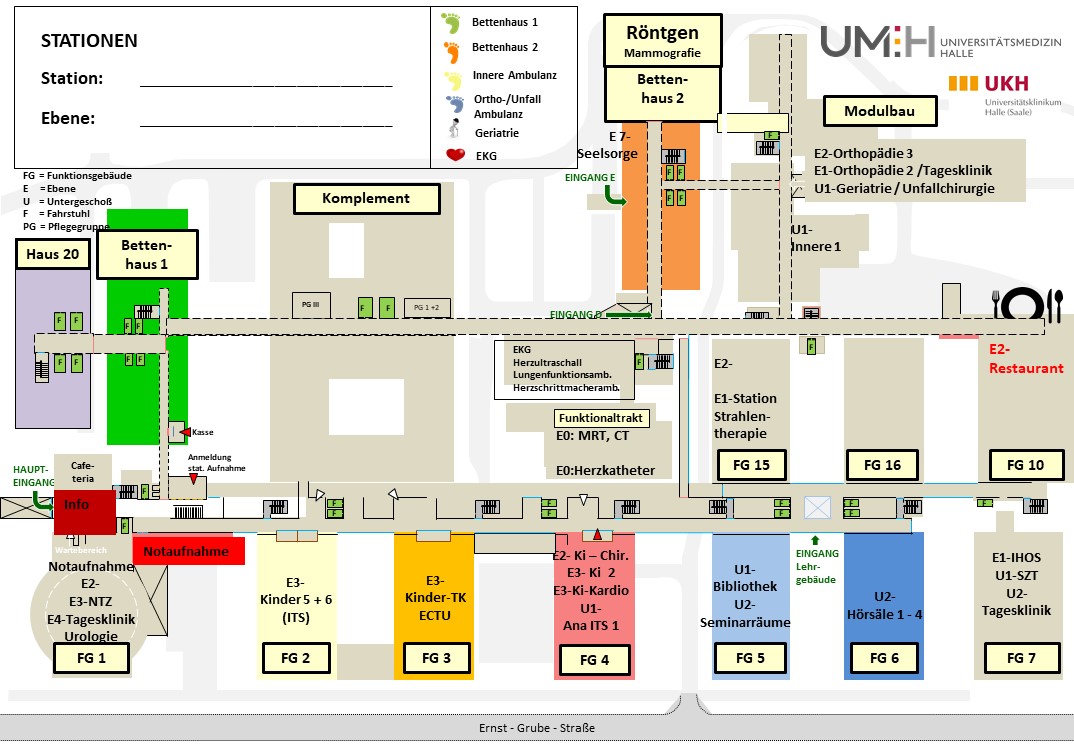 Anfahrt Universitätsklinik für Anästhesiologie und Operative