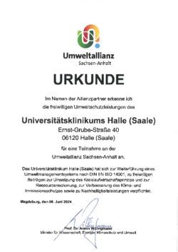 Zertifikat Umweltallianz