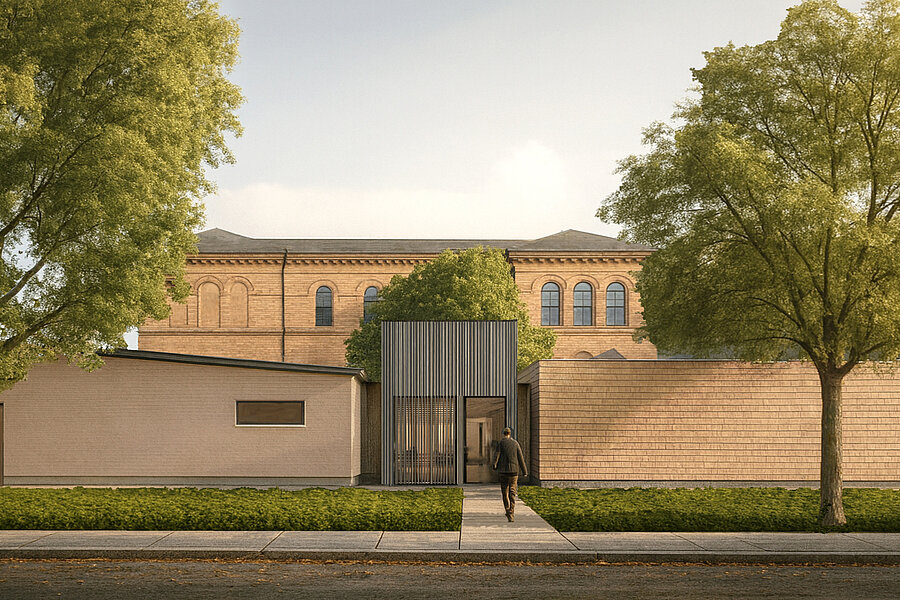 Grafische Visualisierung der geplanten Erweiterung des Kryolagers. Bild: UMH/Erchinger Wurfbaum Architekten (Berlin) Grafische Visualisierung der geplanten Erweiterung des Kryolagers. Bild: UMH/Erchinger Wurfbaum Architekten (Berlin)